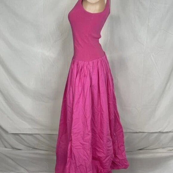 NEW DEREK LAM Women's Dress One Shoulder Midi Size M Pink - Picture 3 of 6